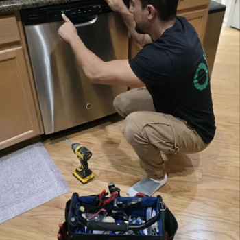 Checking the dishwasher